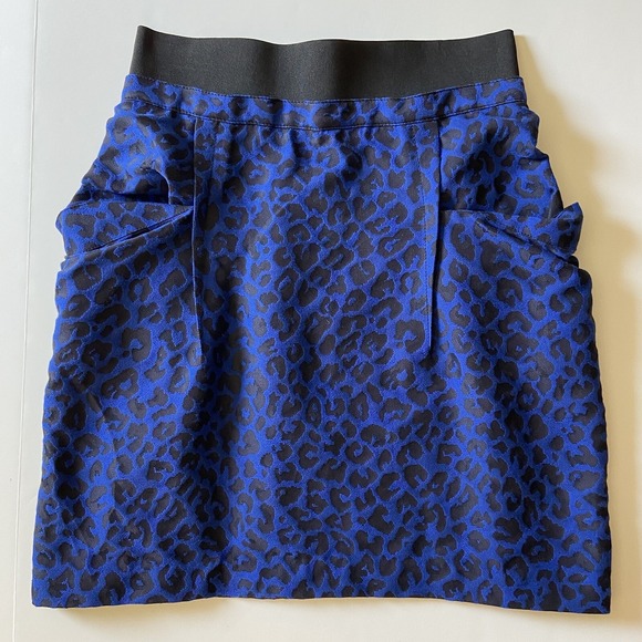 3.1 Phillip Lim Dresses & Skirts - NWT 3.1 Phillip Lim Navy Blue & Black Cheetah Print Skirt Sz 8 MSRP $350